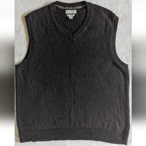 Banana Republic Mens L Brown Luxury Cashmere Blend Pullover V-Neck Sweater Vest.